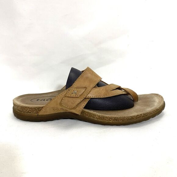 Taos Women’s Perfect Sz 8 Tan Leather Flat Thong Sandals - Picture 6 of 12